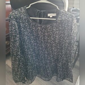 Loft Black Floral Women's Top